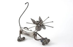 photo of a cat metal sculpture