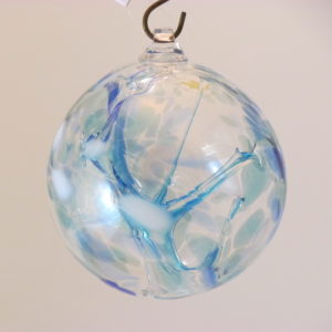 Gray Glass Witch Ball in Winter